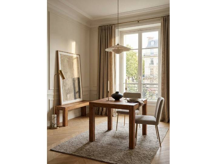KADIMA DESIGN Esstisch Esstisch MUMBAI Massivholz 80 cm Esszimmer-Tisch Holztisch Küche, Design Küchentisch Landhaus-Stil dunkel-braun