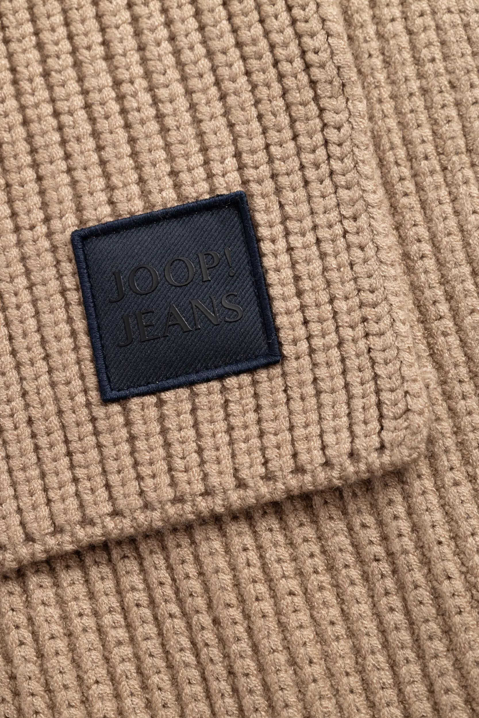 Strickschal JOOP JEANS "Lucifo", Herren, beige (open braun), Strick, Viskosemischung, unifarben, Modetücher Strickschal, passt zur Mütze Lucifo open braun Einheitsgröße