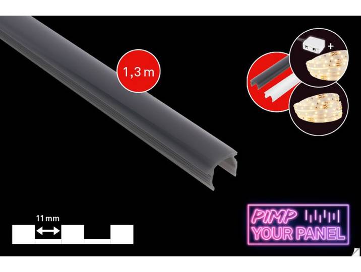 BRILONER LEUCHTEN LED-Stripe-Profil PIMP YOUR PANEL , smoky, Gesamtlänge 1,3m, Lichterketten, 130 cm, Wohnzimmer, Flur, Schlafzimmer, Wand, Deko, LED-Stripe-Profil