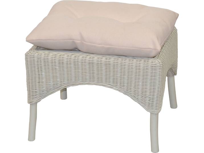 Sitzhocker, weiss (weiß), B:53cm H:39cm T:40cm, Stoffbezug 100% Polyester, HOFMANN LIVING AND MORE, Hocker, Sitzhocker, Hocker mit Kissen