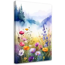WANDBILD, Feldblumen Wiese Natur