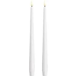 Konjac Sponge, Nachtlicht, LED taper candle - Slim - Classic white - 23x300 mm - 2 pcs