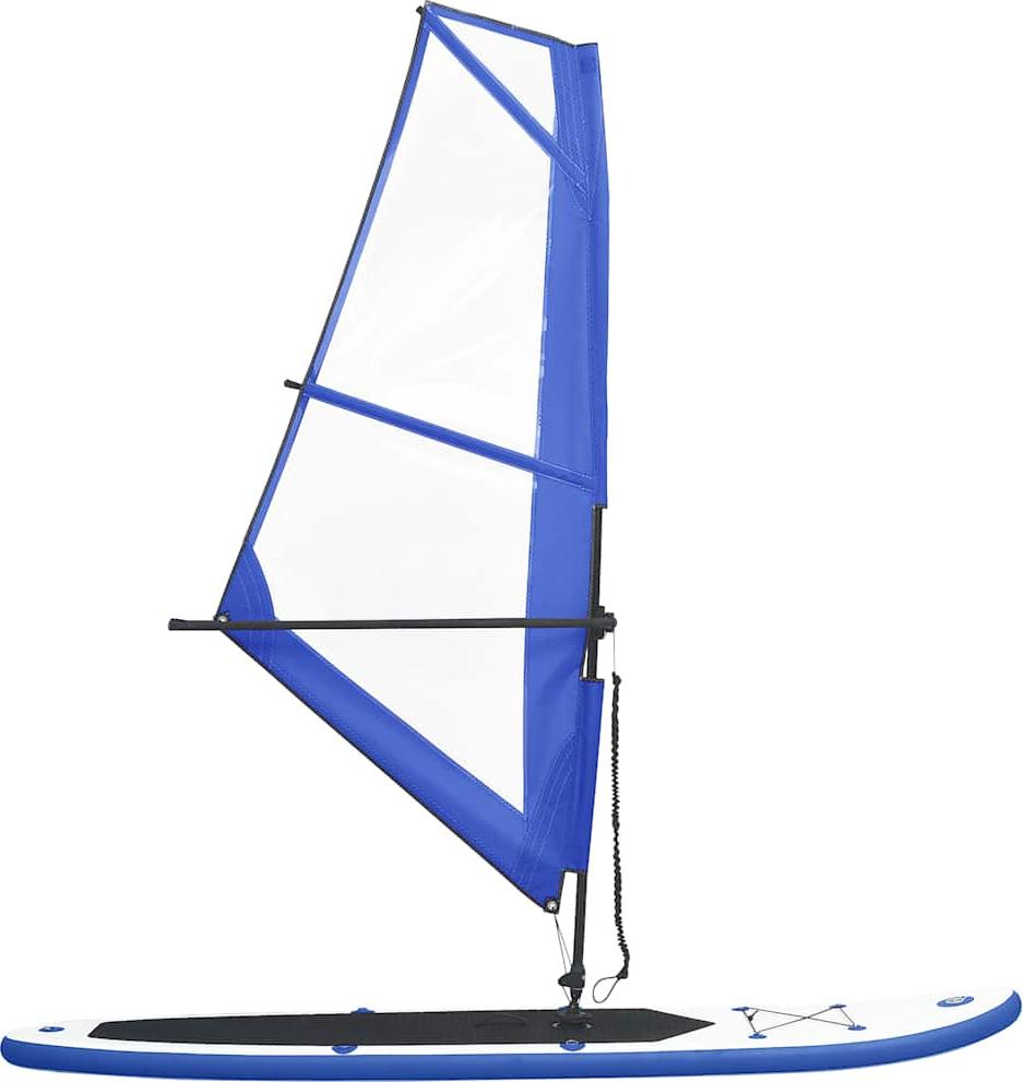 vidaXL Aufblasbares SUP-Board mit Segel Set Blau und Weiß
