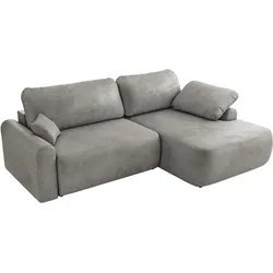 ECKSCHLAFSOFA CUBO L Hellgrau Velvet - rechts
