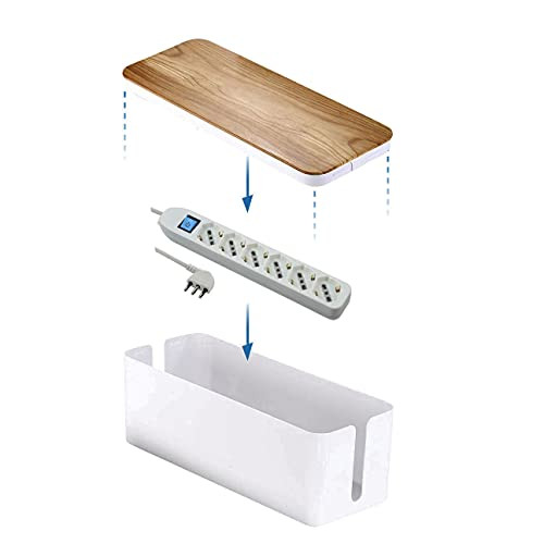 Electraline 300177 kabelorganizer met meervoudige contactdoos, wit