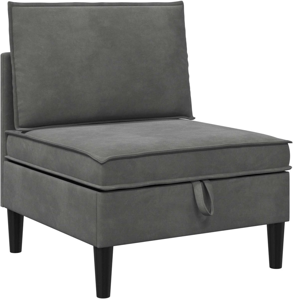 vidaXL Moderne Sofa met Opslagruimte in Donkergrijs Fluweel