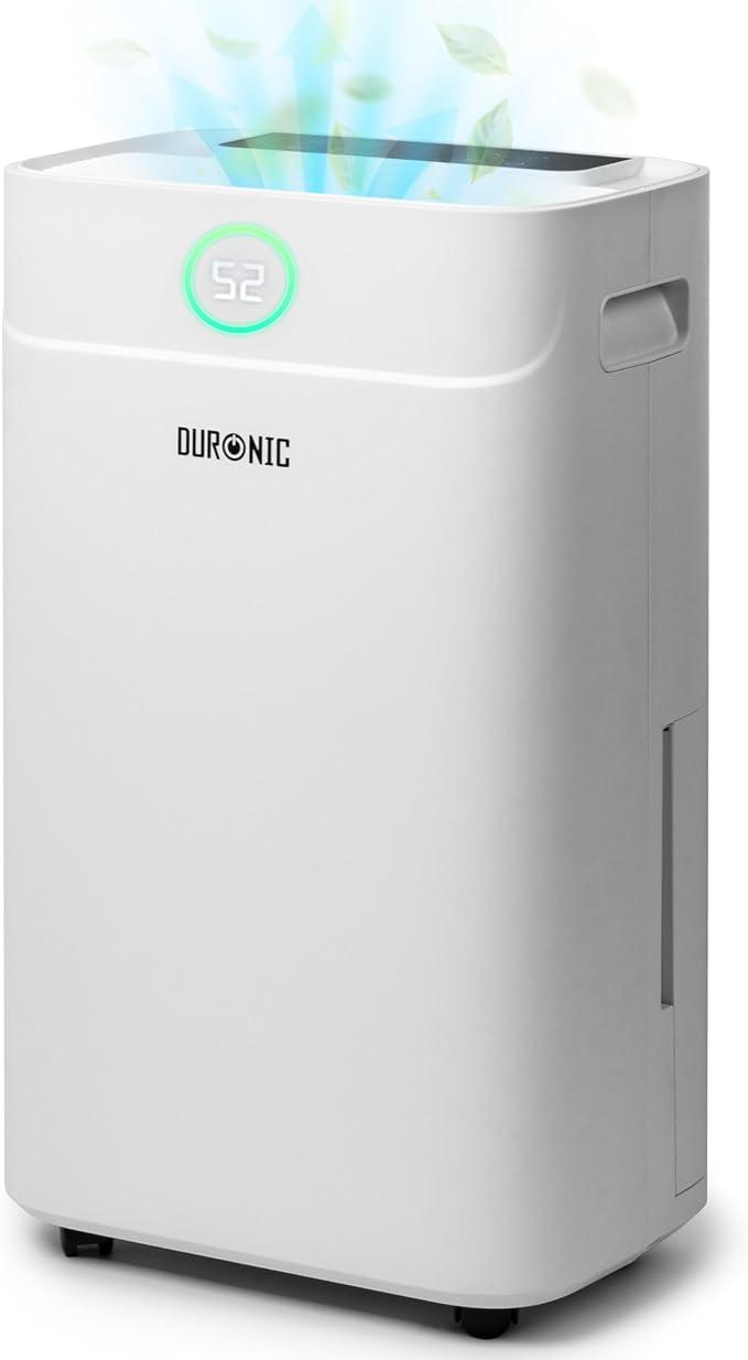 Luftentfeuchter, Mobiler 20l Entfeuchter mit 5,1l Wassertank | Elektrischer Raumentfeuchter mit 440W, 30-80% Luftfeuchtigkeit, 2 Geschwindigkeitsstufen und Timer, Gegen Schimmelbildung