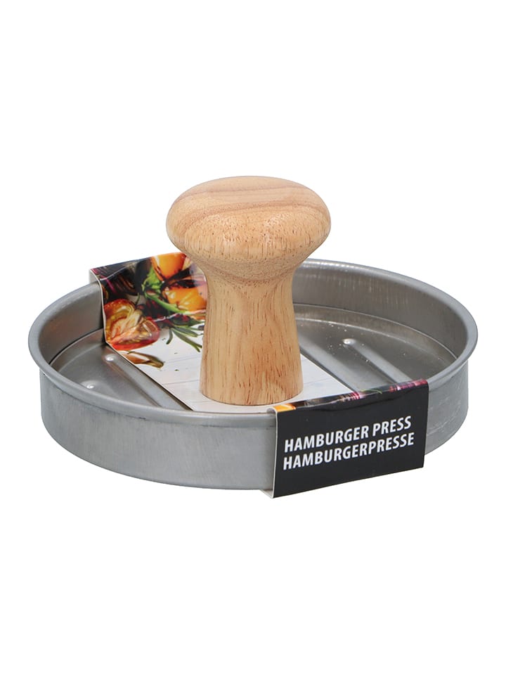 Alpina Hamburgerpresse in Silber/ Hellbraun - Ø 13 cm - onesize
