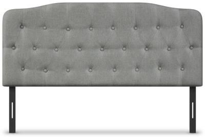 Costway Queen Upholstered Headboard with Adjustable Heights-Light Gray