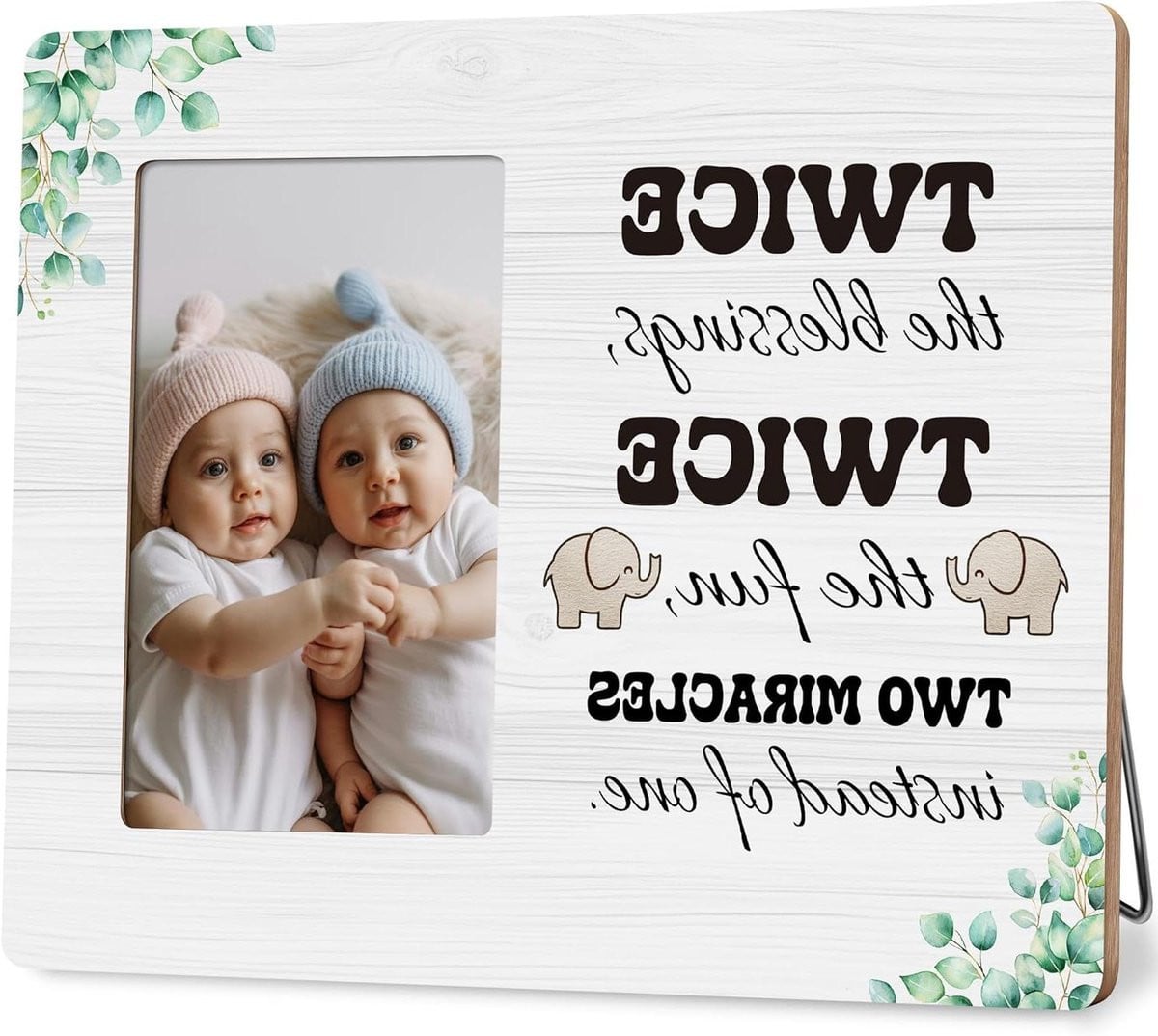 Tweeling Fotolijst Lijst Twee Wonderen Wit voor 4x6 Foto's