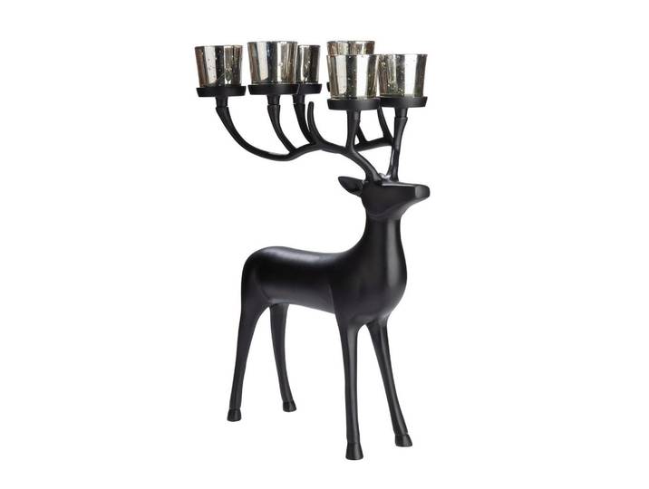 Dekohirsch Ciervo, Schwarz, Metall, Hirsch, Hirsch, 31.5x47.5x18 cm, Tierfiguren, Dekoration, Dekofiguren & Skulpturen, Dekotiere