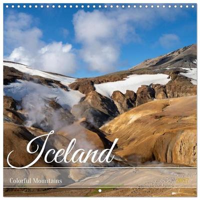 Iceland - Colorful Mountains (Wall Calendar 2027 12 × 12 Inch) CALVENDO 12 Month Wall Calendar