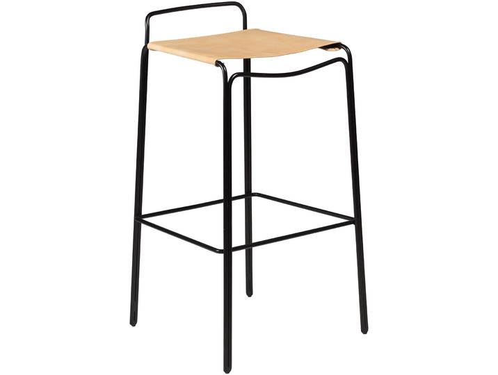 DAN-FORM Barhocker 2er-Set Paz hellbraun Leder H 88 cm