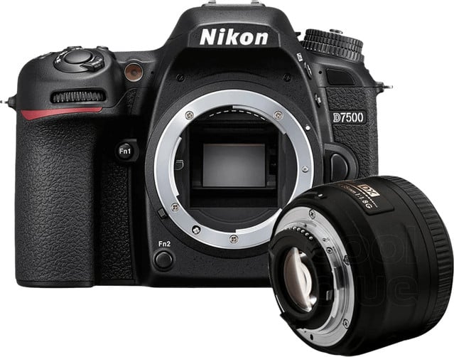 Nikon D7500 camera met Nikon AF-S 35mm f/1.8G DX lens