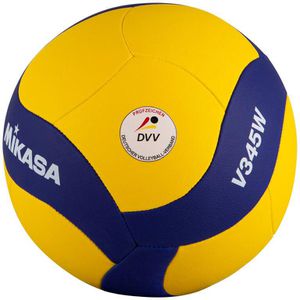 Mikasa Volleyball V345W, mit FIVB & DVV Zertifizierung, Spiel- & Trainingsball, gelb/blau, 220 Gramm, Größe 5