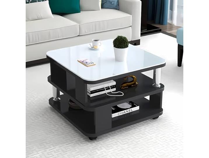 GHBXJX Klein Couchtisch mit Stauraum und Rollen, Sofa Beistelltisch Holztisch Wohnzimmer Tisch, Wohnzimmertisch Holz Stubentisch, Coffee Table Couchtische, 50x50x55 cm,A