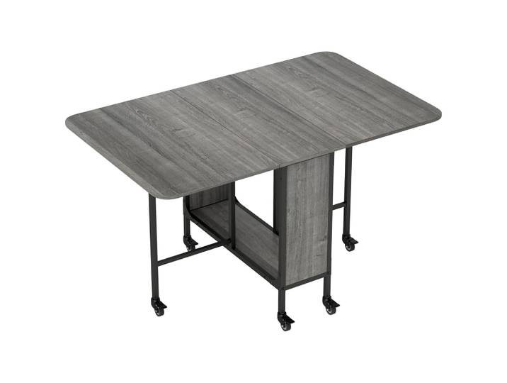 Table à manger pliante extensible gris