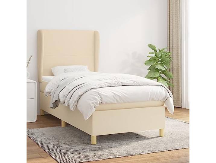 RJPLMFV Lattenrost mit Taschenfederkernmatratze, 90 x 190 cm Verstellbares Kopfteil, mittelhart, atmungsaktiver Stoff, weicher Matratzenschoner, inkl. Anleitung