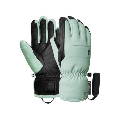 Skihandschuhe REUSCH "Mesa R-TEX XT", Damen, Gr. 7.5, hellgrün, 41% Polyester, 27% Wolle, 15% Ziegenleder, 14% Polyamid, 3% Elasthan, mehrfarbig, Handschuhe, mit wasser- und winddichter R-TEX XT-Membran