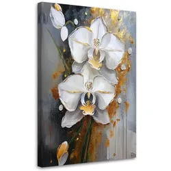 WANDBILD bemalte blumenorchidee