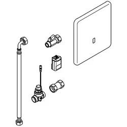 KWC Aquarotter Urinalspülarmatur, F5, elek., DN15, UP, Umrüstung KERAMAG 200, Batterie, 2030064153 2030064153
