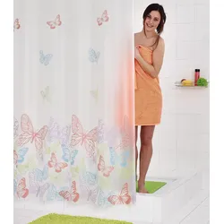 Ridder Duschvorhang Folie Papillon ca. 180x200 cm, semitransparent-multicolor,