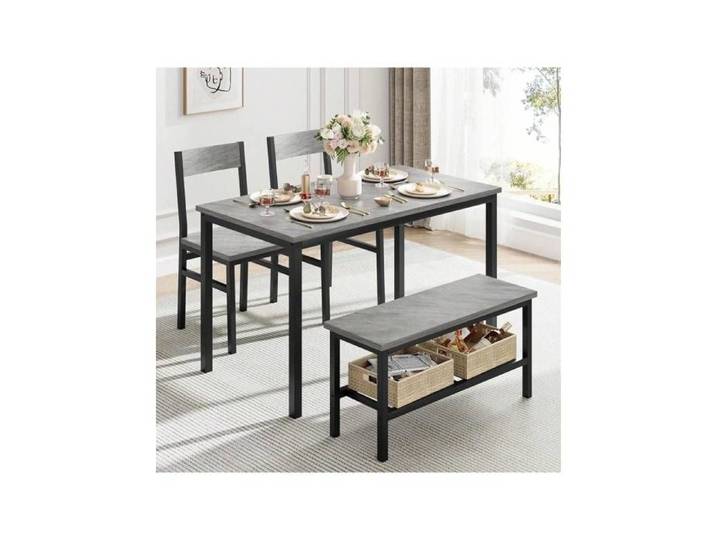 Dining Table Set for 4 Multi-size Multi-tone Family Modern Metal