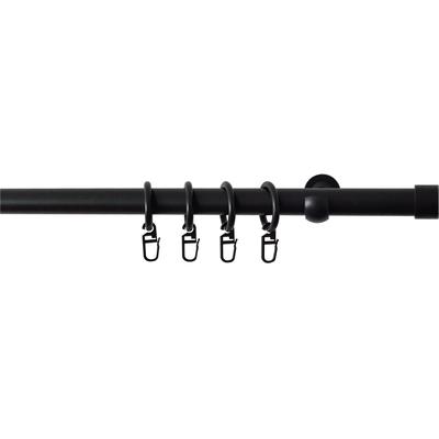 Gardinenstange SN DECO GROUP "Gardinenstange Kappe" Gr. 2, schwarz, L:160cm, Kunststoff, Stahl, Gardinenstangen