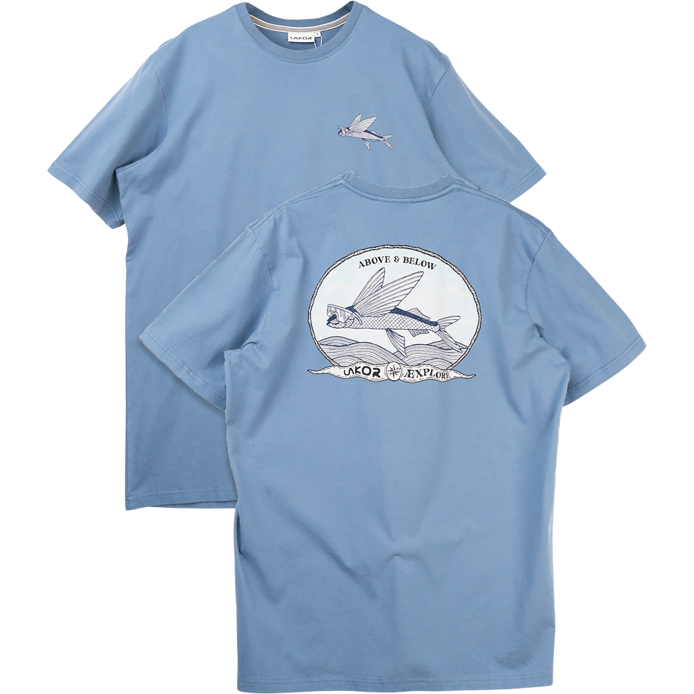 Lakor Above and Below Herren T-Shirts blau Größe S Lifestyle Hautfreundlich