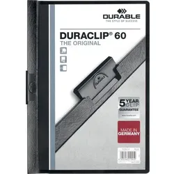 DURABLE Duraclip Klemmmappe 60 Blatt DIN A4 Schwarz