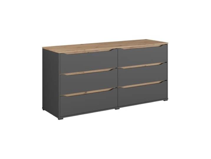 Vicco Kommode Ruben, Anthrazit/Artisan-Eiche 160 x 76.6 cm