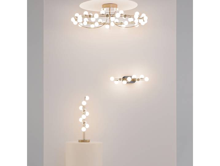 Plafonnier LED Tessara Ø 80cm Doré Matériau : Métal, Matière plastique Surface en métal : Laqué Type de matière synthétique : Verre acrylique