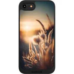 Nivocase Handyhülle für Apple iPhone 7 Hülle NIVOpure Case Schwarz Natur Sonne Pampasgras (Apple iPhone 7), Smartphone Hülle, Schwarz