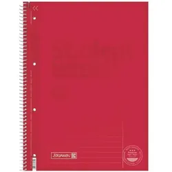 5x Brunnen, Heft + Block, Collegeblock Student A4 90g/qm 80 Blatt Lineatur 25 red (A4)