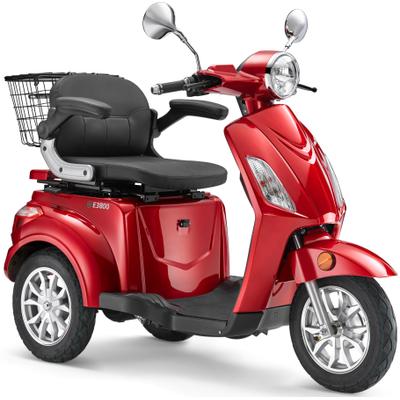 Elektromobil LUXXON "E3800", rot (weinrot), ElektromobileB:68cm H:111cm L:155cm, bis zu 65 km Reichweite, Elektro Dreirad, Seniorenmobil, B:68cm H:111cm L:155cm