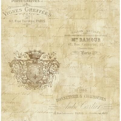 Seabrook Designs Charleston Labels Unpasted Wallpaper