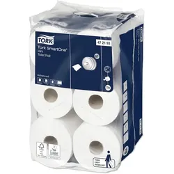 Tork 472193 Toilettenpapier Lotus SmartOne mini Tissue weiß 620 Blatt # 297492, 12 Rollen/Ktn, 111m
