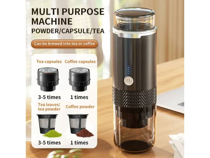 Machine à expresso sans fil, petite Machine à café de voyage, Rechargeable, pour Camping, camping, camping, randonnée, Capsul, adaptée