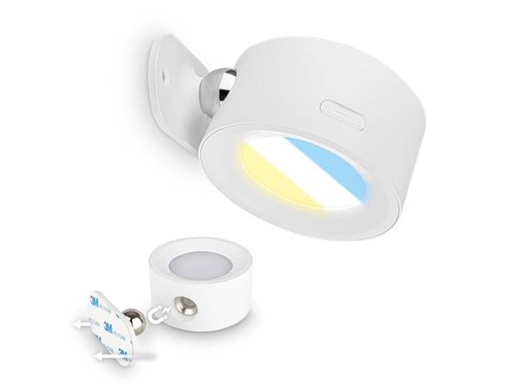 BRILONER Sticklights - LED Wandleuchte ohne Stromanschluss und ohne Bohren mit Akku, Touch, dimmbar, CCT, magnetisch abnehmbar, Wandlampe zum Kleben, Leselampe, Flurlampe, 9x7,5x4 cm, Weiß