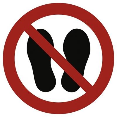 Betreten der Fläche verboten ISO 7010, Alu, Ø 315 mm
