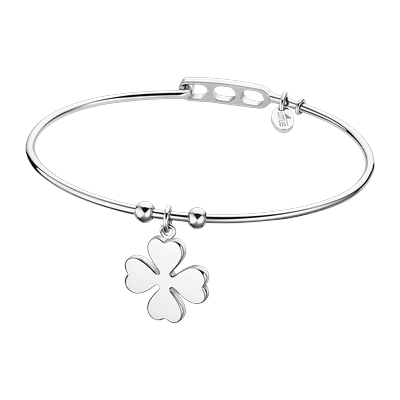 Armreif LOTUS "Urband Woman - Kleeblatt", silber (edelstahlfarben), Armbänder, Damen, Edelstahl, Armreif