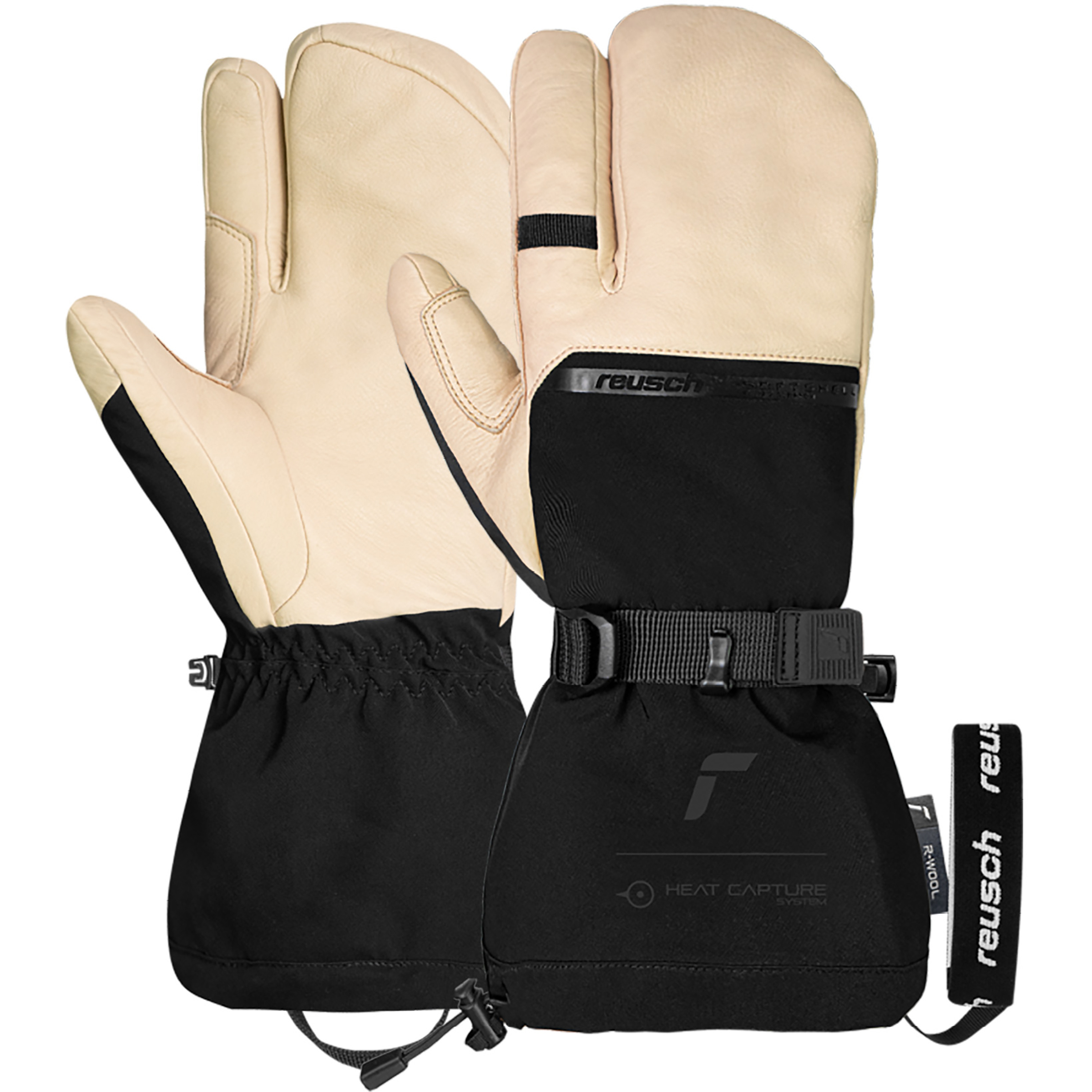 Reusch Duality R-Wool 3-Finger-Handschuhe beige Größe 10 Freeride | Splitboard Winddicht Wasserabweisend