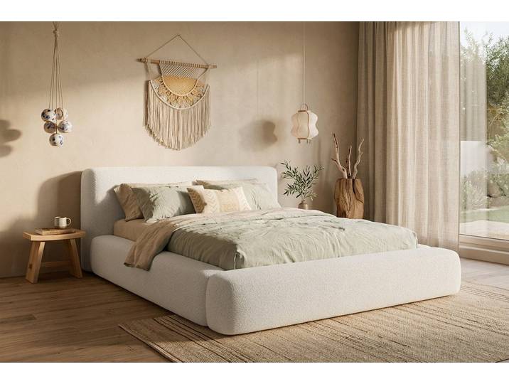 yourhouse24 Polsterbett Mannam Bezug Quelle, XXL-Kopfteil, Keder-Design