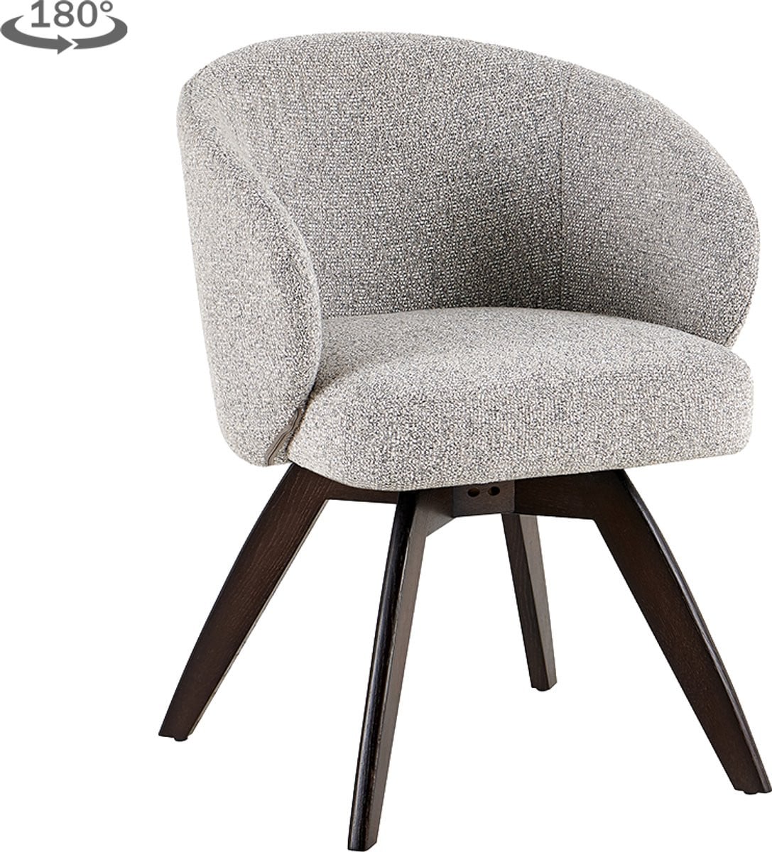Tower Living Brescia fauteuil draaibaar Espresso-Puente 09 lichtgrijs