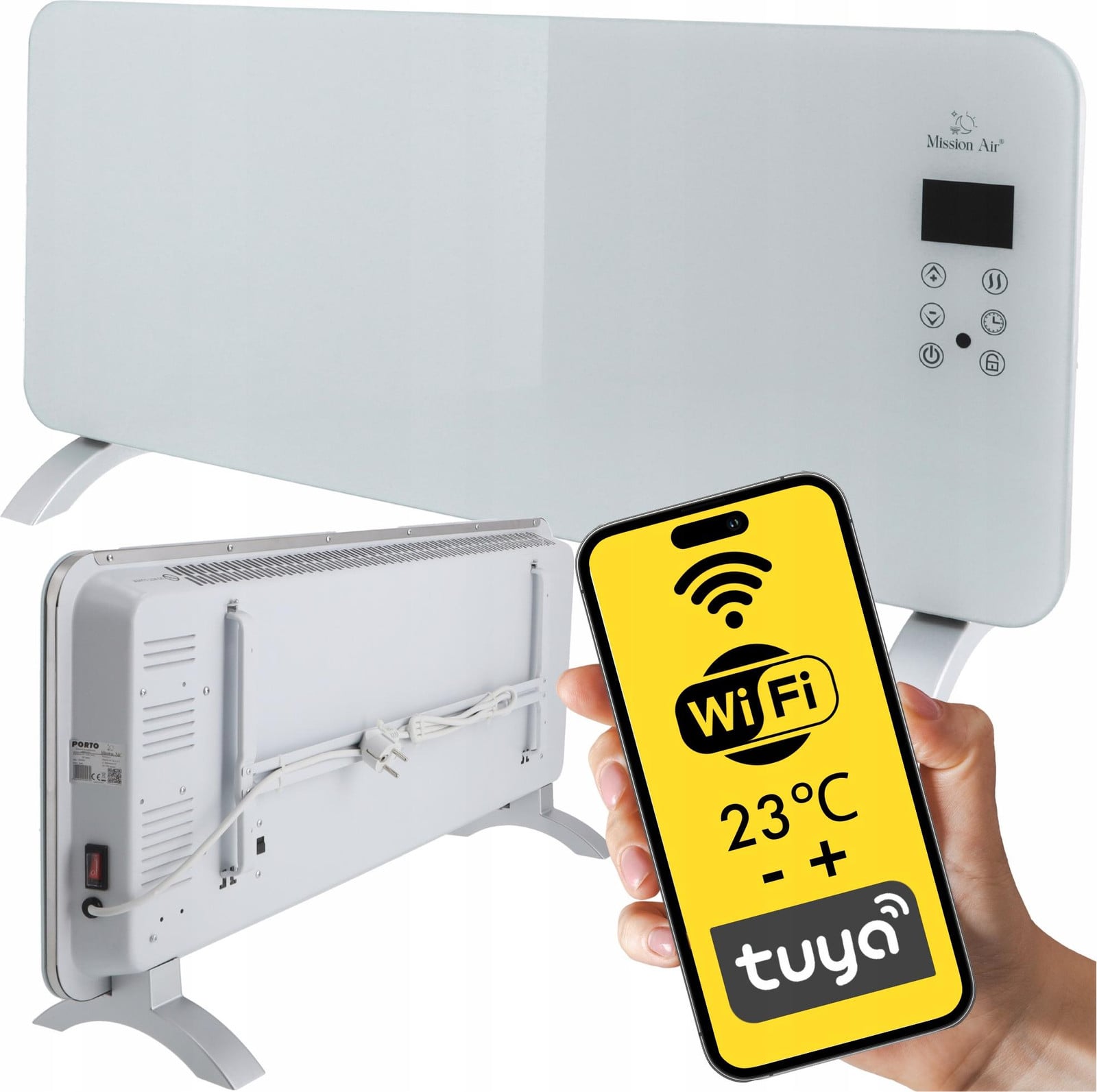 Mission Air PORTO WiFi witte convectorverwarmer 2000W