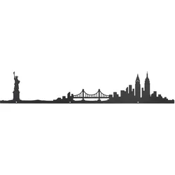 Wanddeko Skyline Schwarz