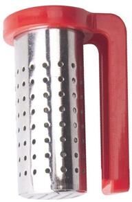 Inspired Deals Portable Tea Strainer Stainless Steel Tea Infuser With Drip Rest For Loose Leaf Tea red