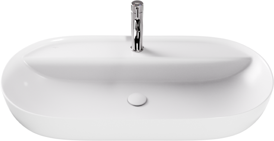 Besco Anes Cera-Line White umywalka nablatowa biała 80 cm biały połysk UNC-80-ANB