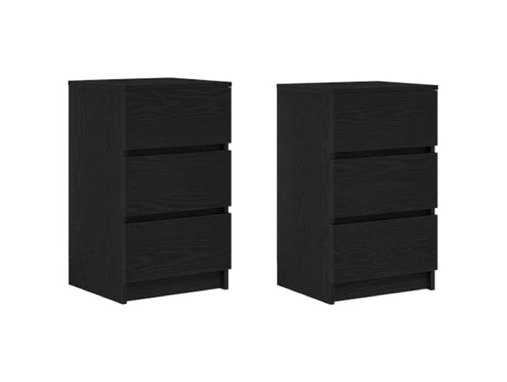 LMTYOENFG 2er Set Nachttische mit 3 Schubladen Schwarz 39x35x65 cm Drei geschlossene Schubfächer bringen Struktur ins Schlafzimmer, während die glatte Oberfläche besonders pflegeleicht ist.