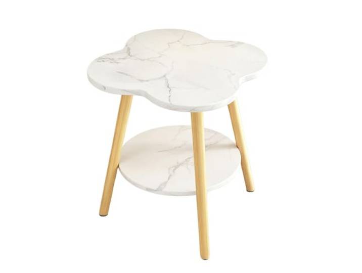 Schmaler Tisch Beistelltisch, Klein, Platzsparend, 2 Ebenen,Zuhause Bettseitentisch Ablage, Massive Holzbeine, Rustikaler Brauner Nachttisch für Wohnzimmer(#D,60*60CM)
